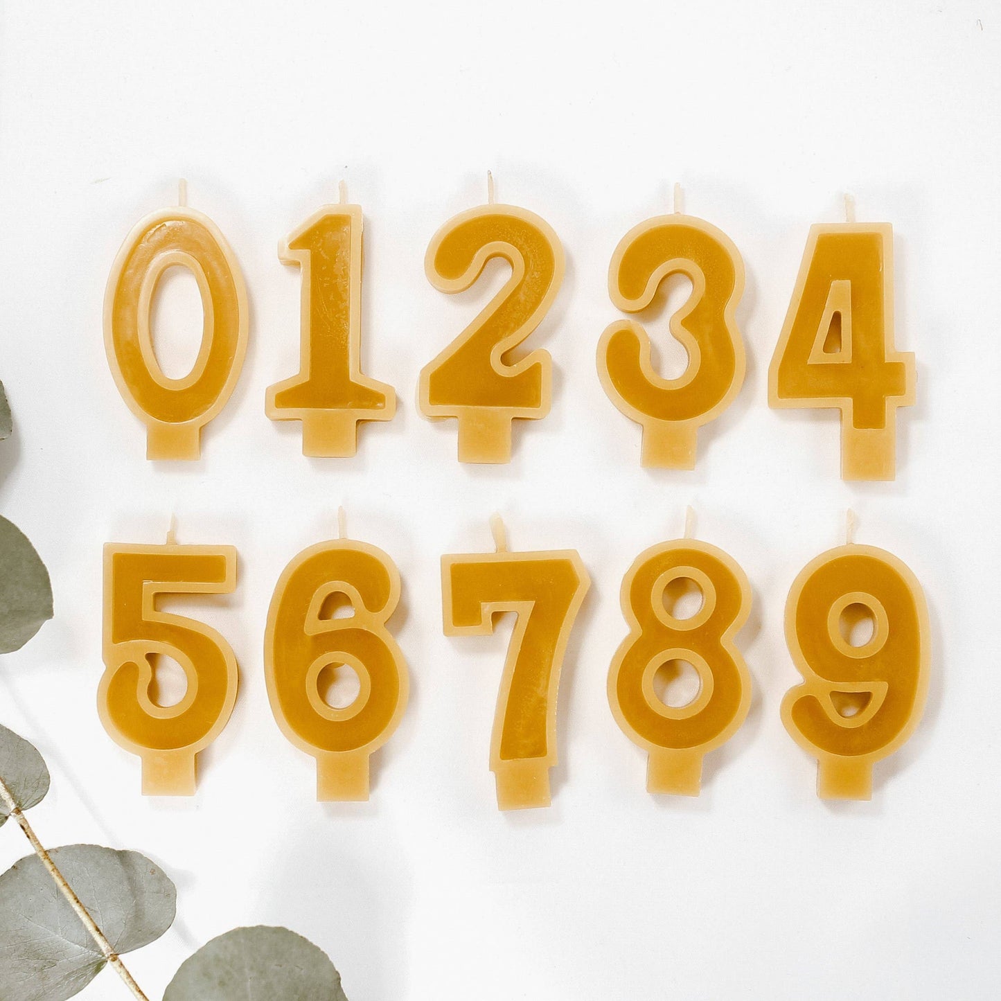Handmade Beeswax Number Candles | 0-9