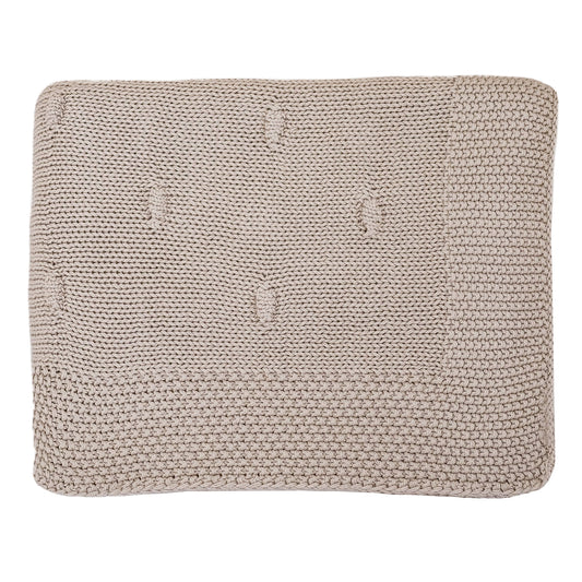 Organic Cotton Knitted Blanket, Warm Stone
