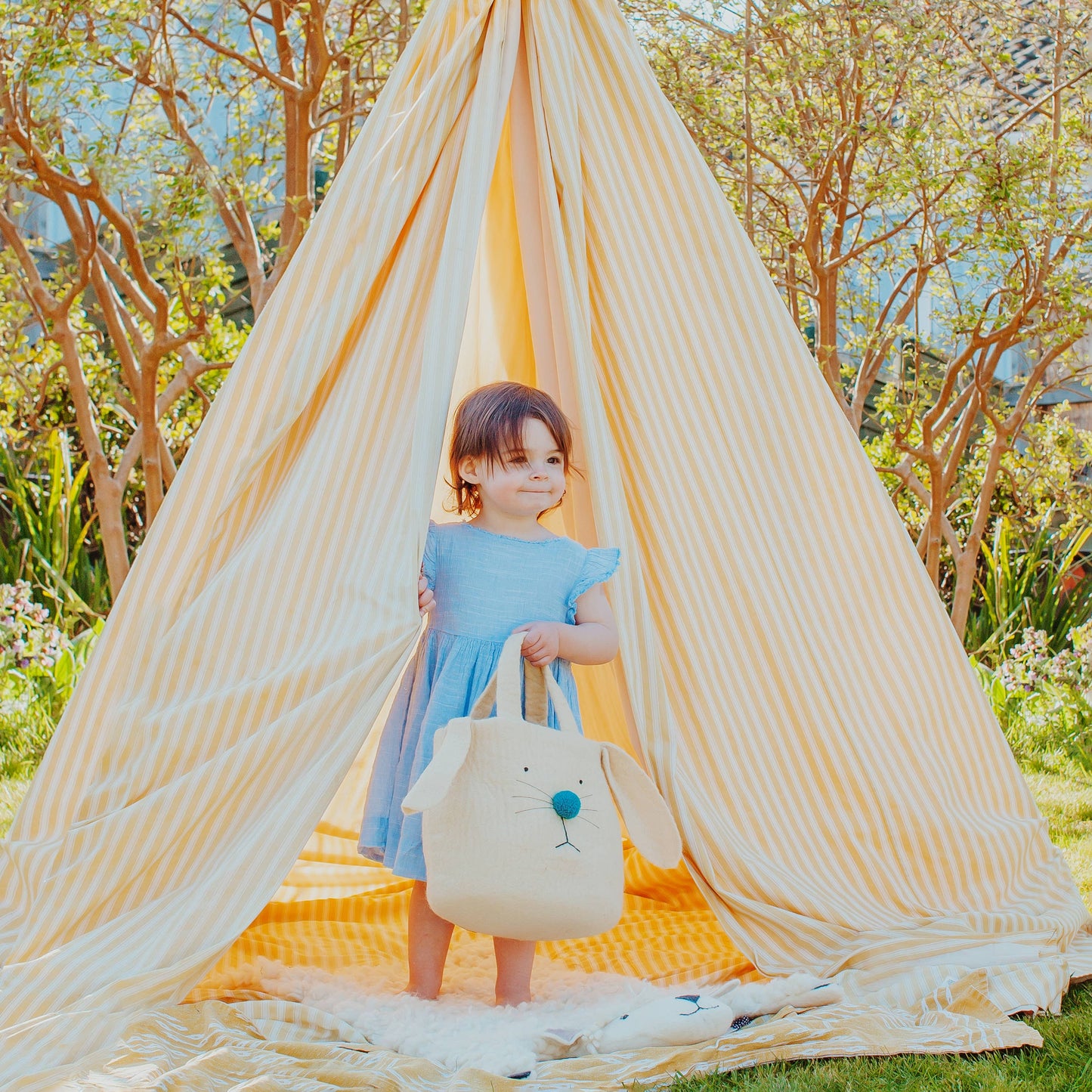 Pom Pom Bunny Bag, Tangerine