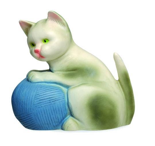 Cat With Blue Wool Lamp with Plug
