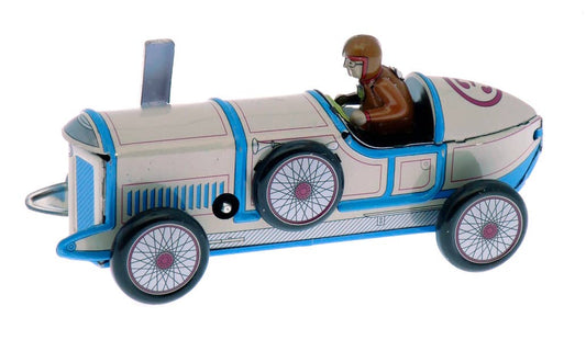 Voiture de Course Bleue 13 Cm Mécanique à Clé