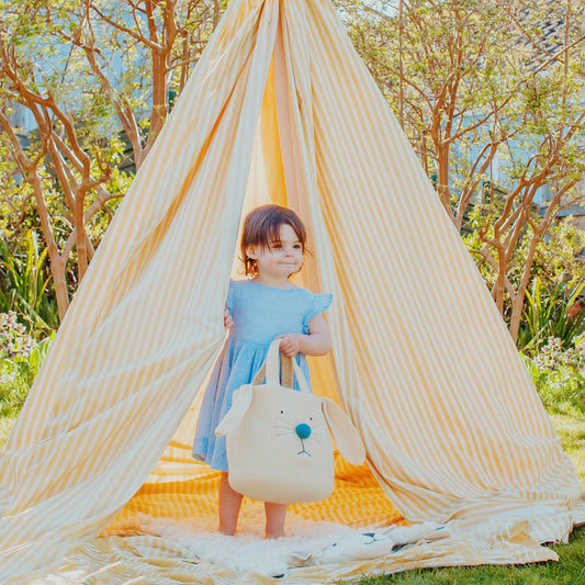 Pom Pom Bunny Bag, Tangerine