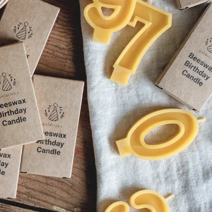 Handmade Beeswax Number Candles | 0-9