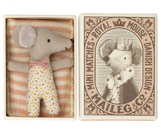 Sleepy/wakes baby mouse in matchbook